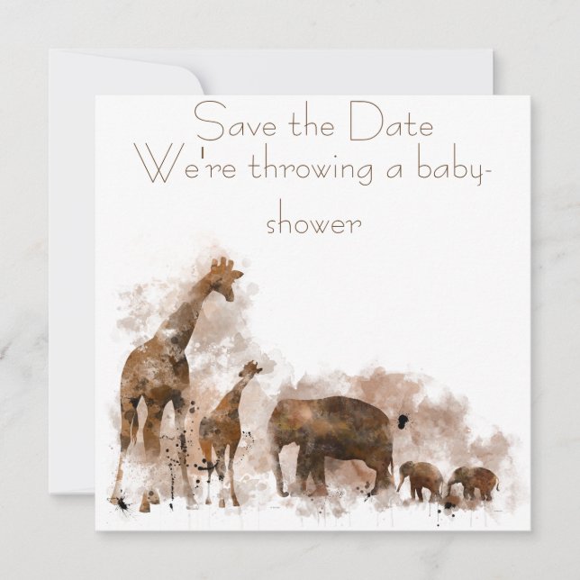 GIRAFFE OCH BABY - inbjudan (Framsida)