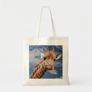 Giraffe och Blå himmel Tote Bag Tygkasse