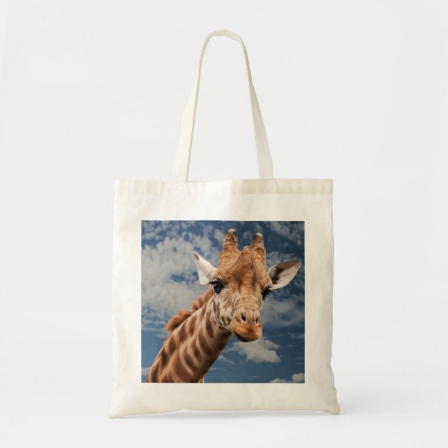 Giraffe och Blå himmel Tote Bag Tygkasse (Framsidan)