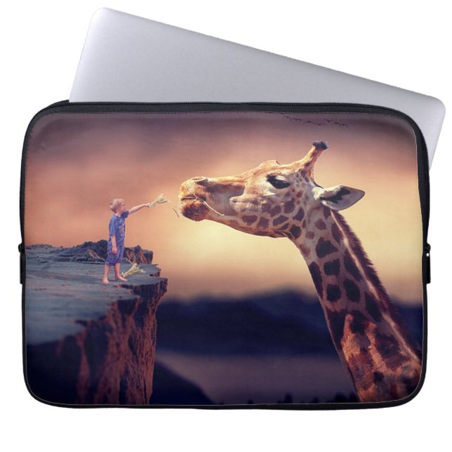 Giraffe och Boy Laptop sleeve (Framsidan)