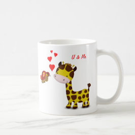 Giraffe och Butterfly i Kärlek Kaffemugg