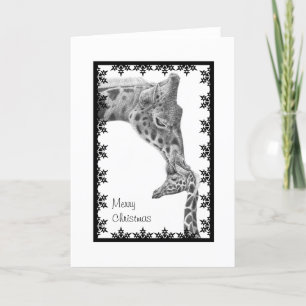 Giraffe och Calf-julkort Helgkort
