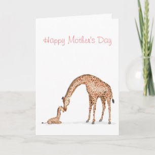 Giraffe och kalv-Mors dag-kort Kort