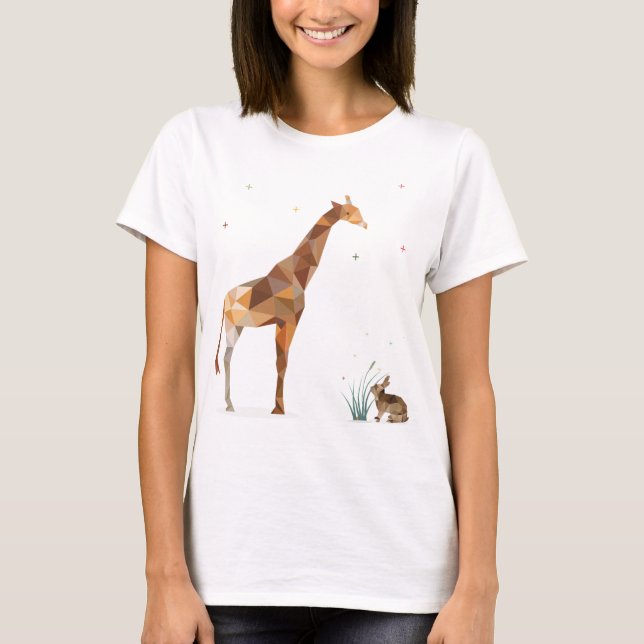 Giraffe och kanin t shirt (Framsida)