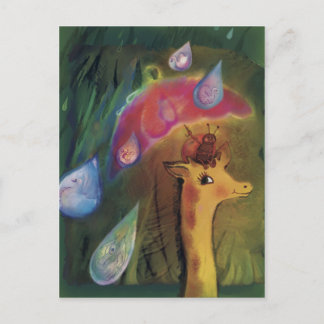 Giraffe och Ladybug*** Vykort