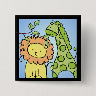 Giraffe och Lejon Button Knapp