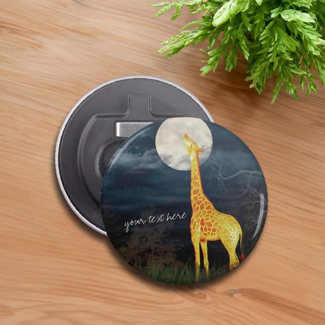Giraffe och Måne | Anpassningsbar Magnet Flaska-öp Flasköppnare (Skapare uppladdad)