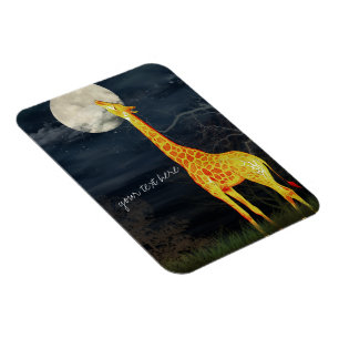 Giraffe och Måne   Anpassningsbar Photo Magnet