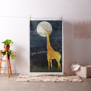 Giraffe och Måne   Bomullsfolie av Anpassningsbar Tyg