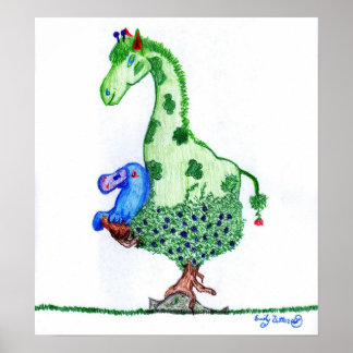 Giraffe och Platypus Poster