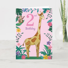 Giraffe och vänner 2:a födelsedagskortet kort