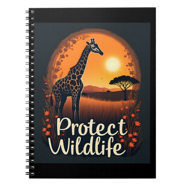 Giraffe of the Savanna-Tanktopet Anteckningsbok (Framsidan)