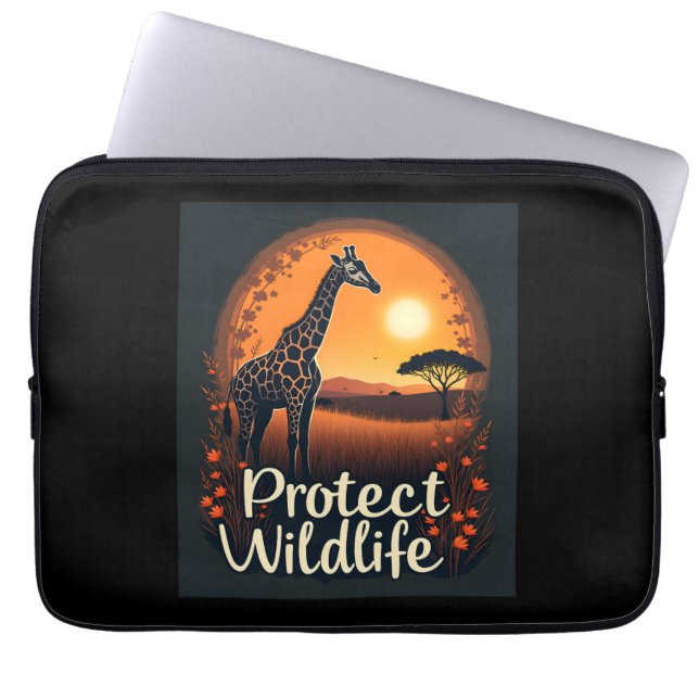 Giraffe of the Savanna-Tanktopet Laptop Fodral (Framsidan)