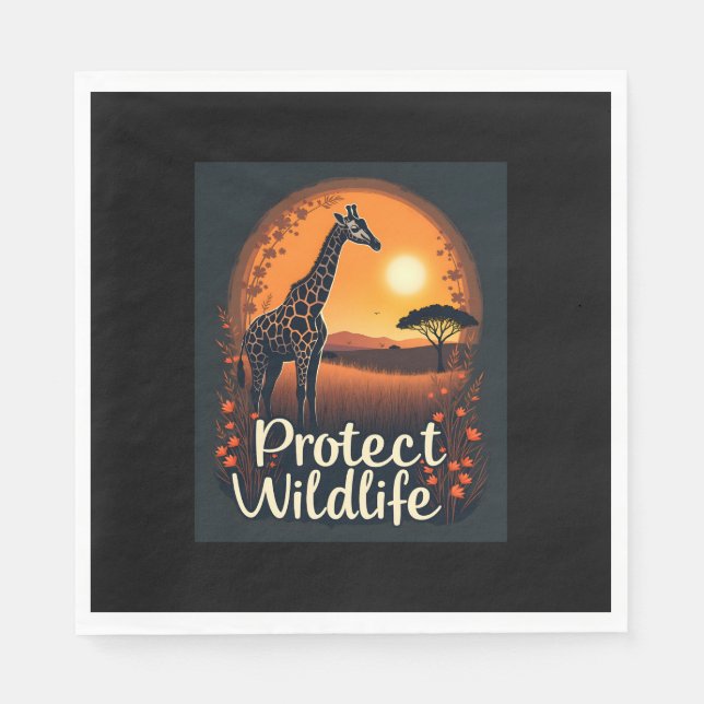 Giraffe of the Savanna-Tanktopet Pappersservett (Framsidan)