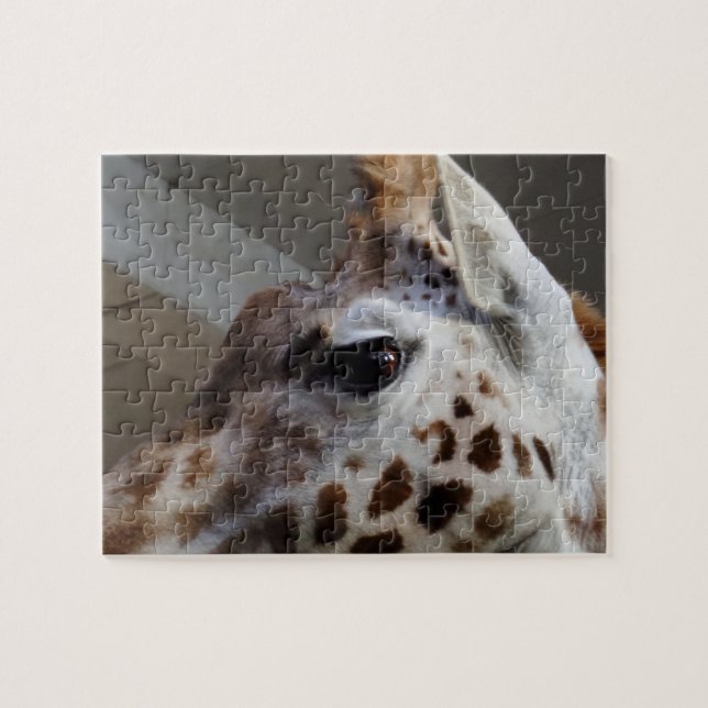 Giraffe Öga Jigszle Puzzle Pussel (Horisontell)