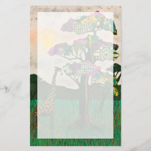 Giraffe om Flygplanen av Afrika Brevpapper