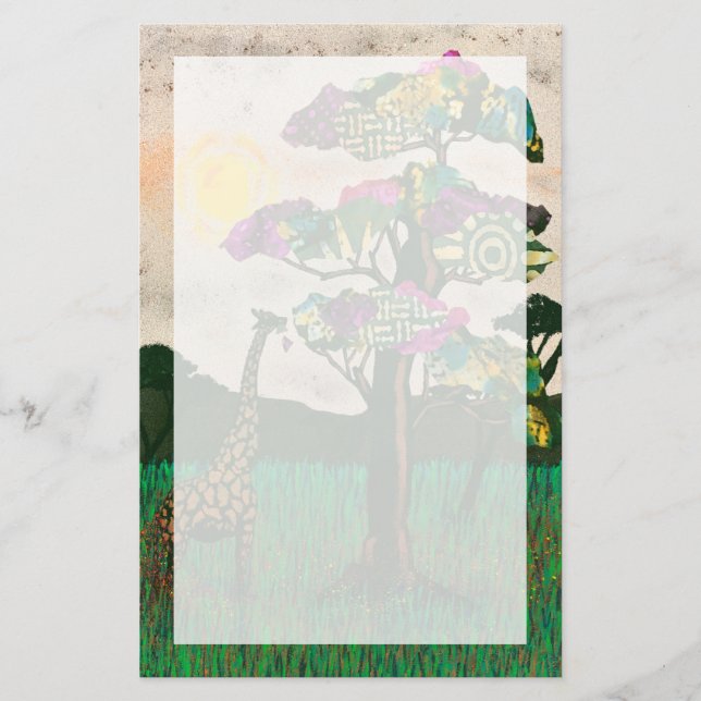 Giraffe om Flygplanen av Afrika Brevpapper (Framsida)