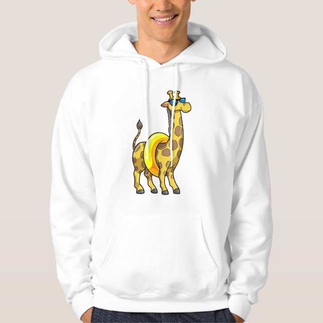 Giraffe on Beach with Simma ring & Sunglass Hoodie (Framsida)