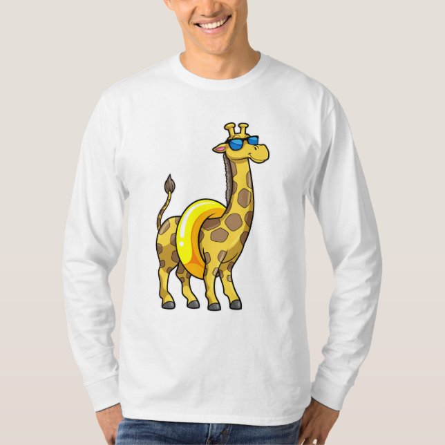Giraffe on Beach with Simma ring & Sunglass T Shirt (Framsida)