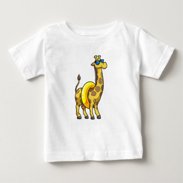 Giraffe on Beach with Simma ring & Sunglass T Shirt (Framsida)