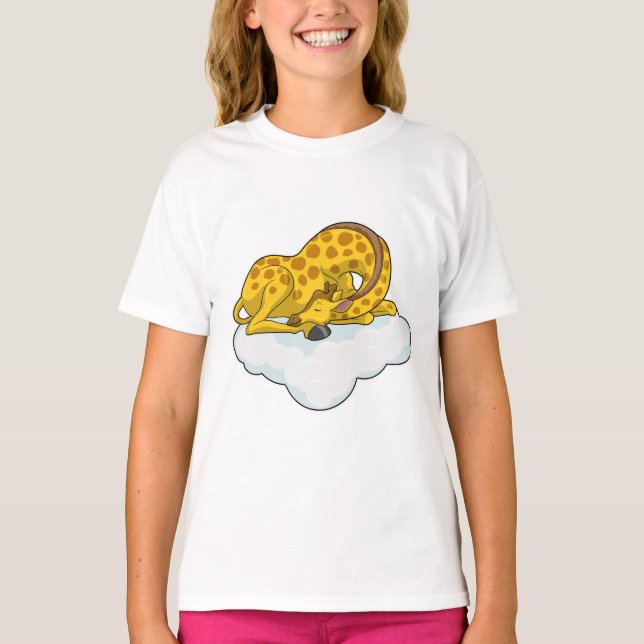 Giraffe on Clouds T Shirt (Framsida)