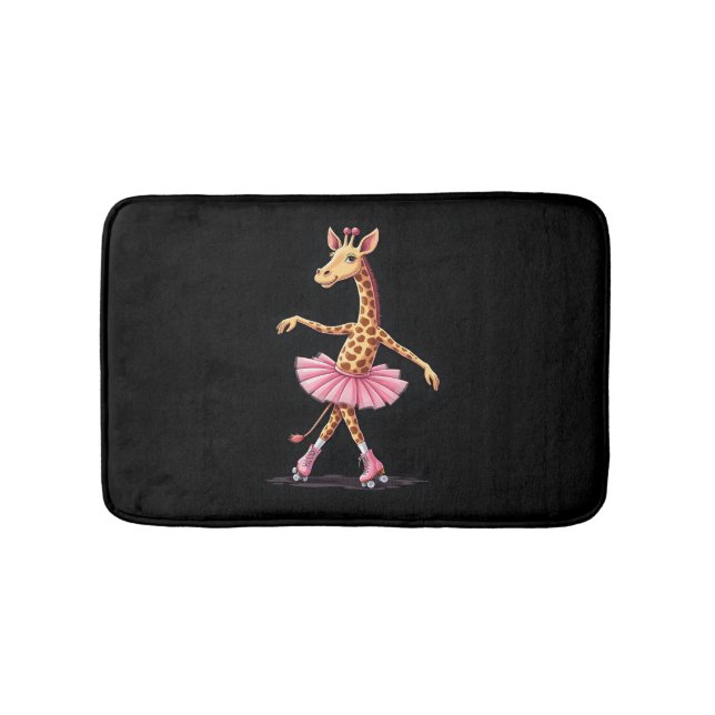 Giraffe on Roller Skates in Rosa Tutu Tanktop Badrumsmatta (Framsidan)