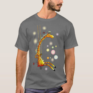 Giraffe On Swing T Shirt