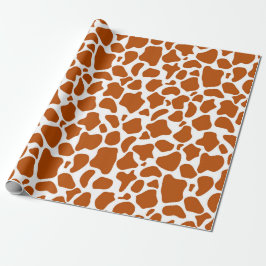Giraffe Orange Print Gift Wrapping Paper Presentpapper