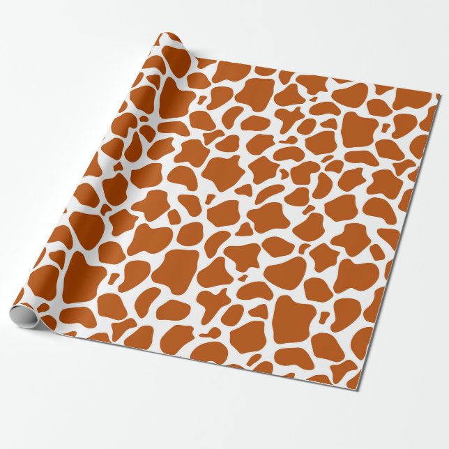 Giraffe Orange Print Gift Wrapping Paper Presentpapper (Utrullad)