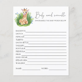 Giraffe Ordspråk | Baby Shower Lek