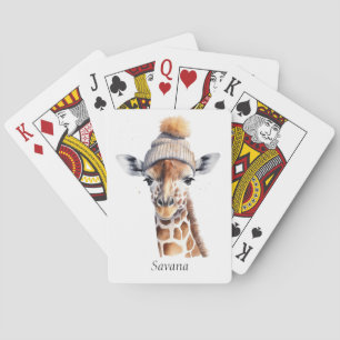 Giraffe på anpassadet vinterhatt casinokort