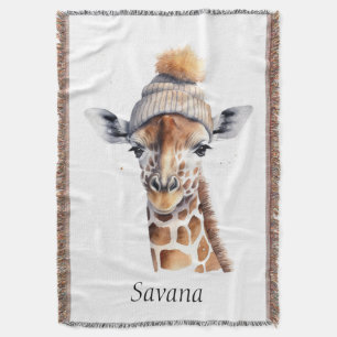 Giraffe på anpassadet vinterhatt filt