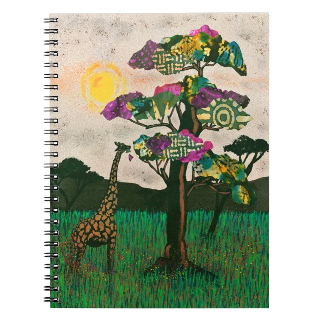 Giraffe på Flygplan av Afrika Anteckningsbok (Framsidan)