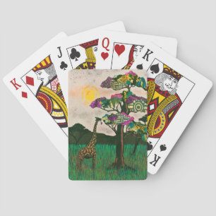 Giraffe på Flygplan av Afrika Casinokort