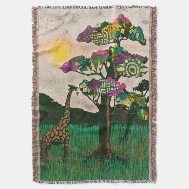 Giraffe på Flygplan av Afrika Filt (Framsidan Vertikal)