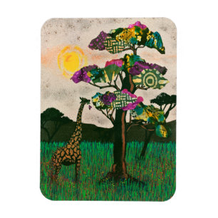 Giraffe på Flygplan av Afrika Magnet