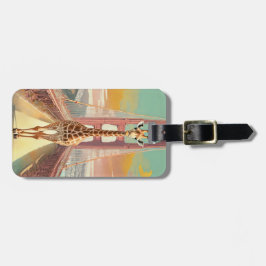 Giraffe på Golden Grind Bridge i San Francisco Bagagebricka