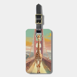 Giraffe på Golden Grind Bridge i San Francisco Bagagebricka