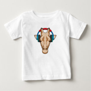 Giraffe på Music med hörlurar T Shirt