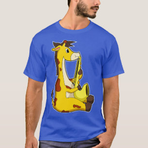 Giraffe på Music med saxofon T Shirt