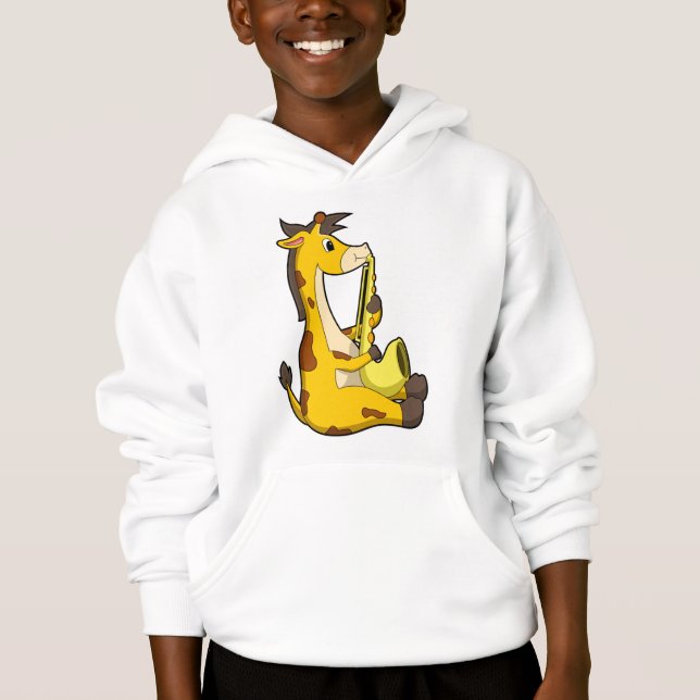 Giraffe på Music med Saxophone.PNG T Shirt (Framsida)