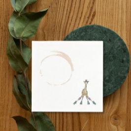 Giraffe på skridskor för babydusch pappersservett