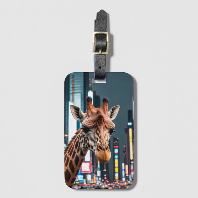 Giraffe på Times Square Bagagebricka (Framsida vertikal)
