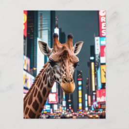 Giraffe på Times Square Helg Vykort