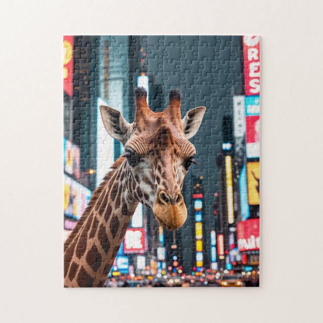 Giraffe på Times Square Pussel (Vertikal)