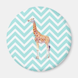 Giraffe på zigzag chevron. magnet