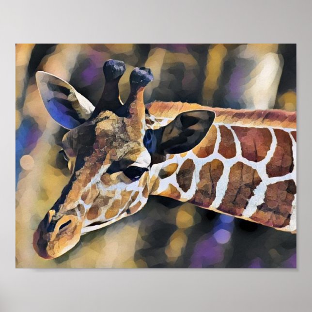 Giraffe Painting Art Vintage Poster (Framsidan)