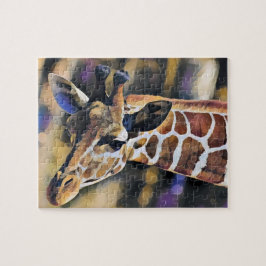 Giraffe Painting Art Vintage Pussel