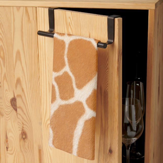 Giraffe Päls Realistic Exotic Animal Print Luxury Kökshandduk (Thirds Fold)