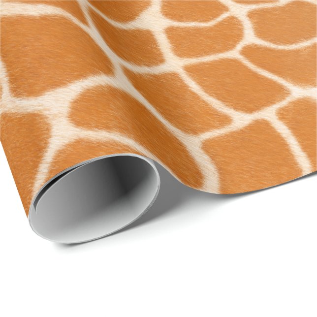 Giraffe Päls Realsistic Spoted Vild Animal Print Presentpapper (Rullad Hörn)
